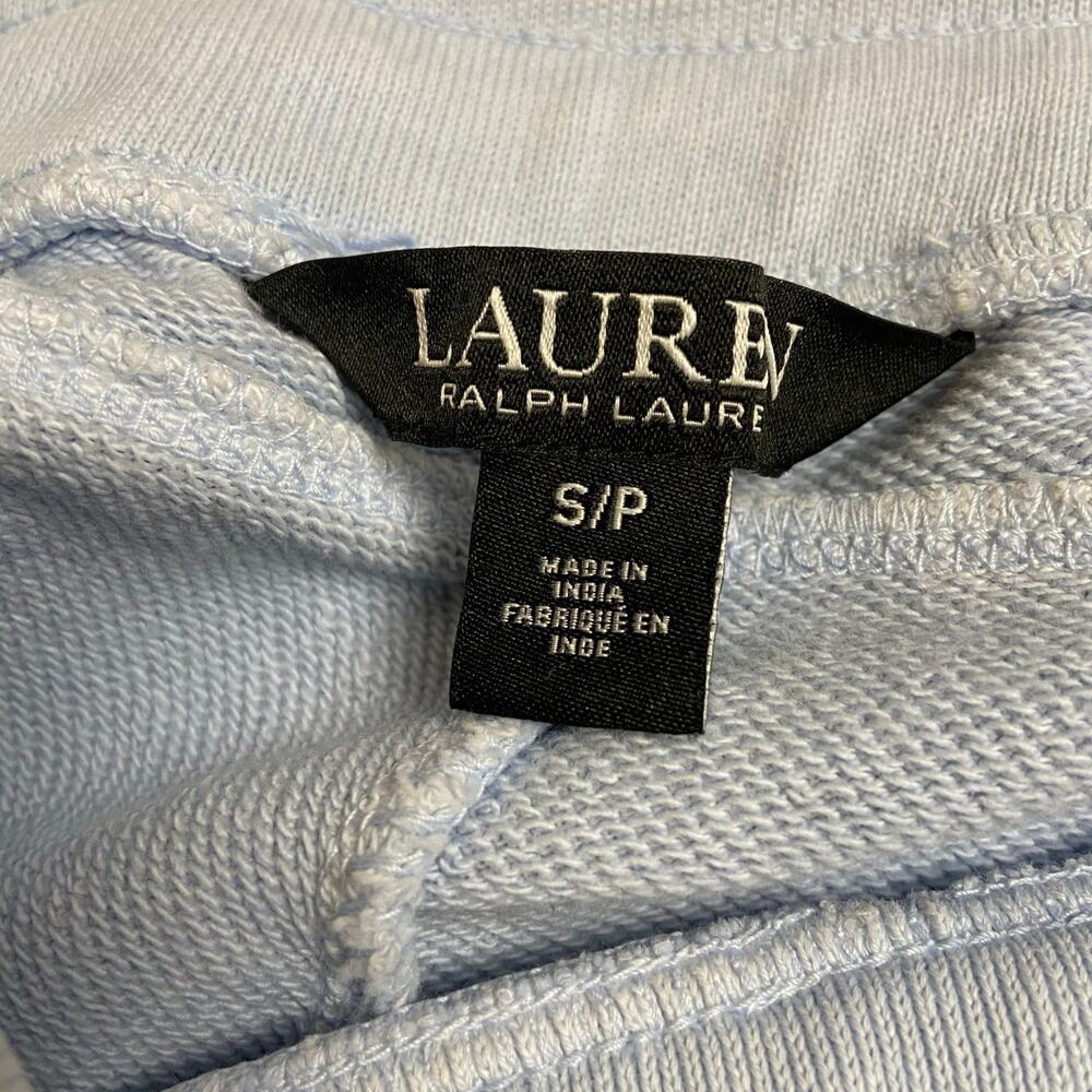 Lauren Ralph Lauren Women’s Blue French Terry Jogger Pants Logo Preppy Small - Picture 7 of 14